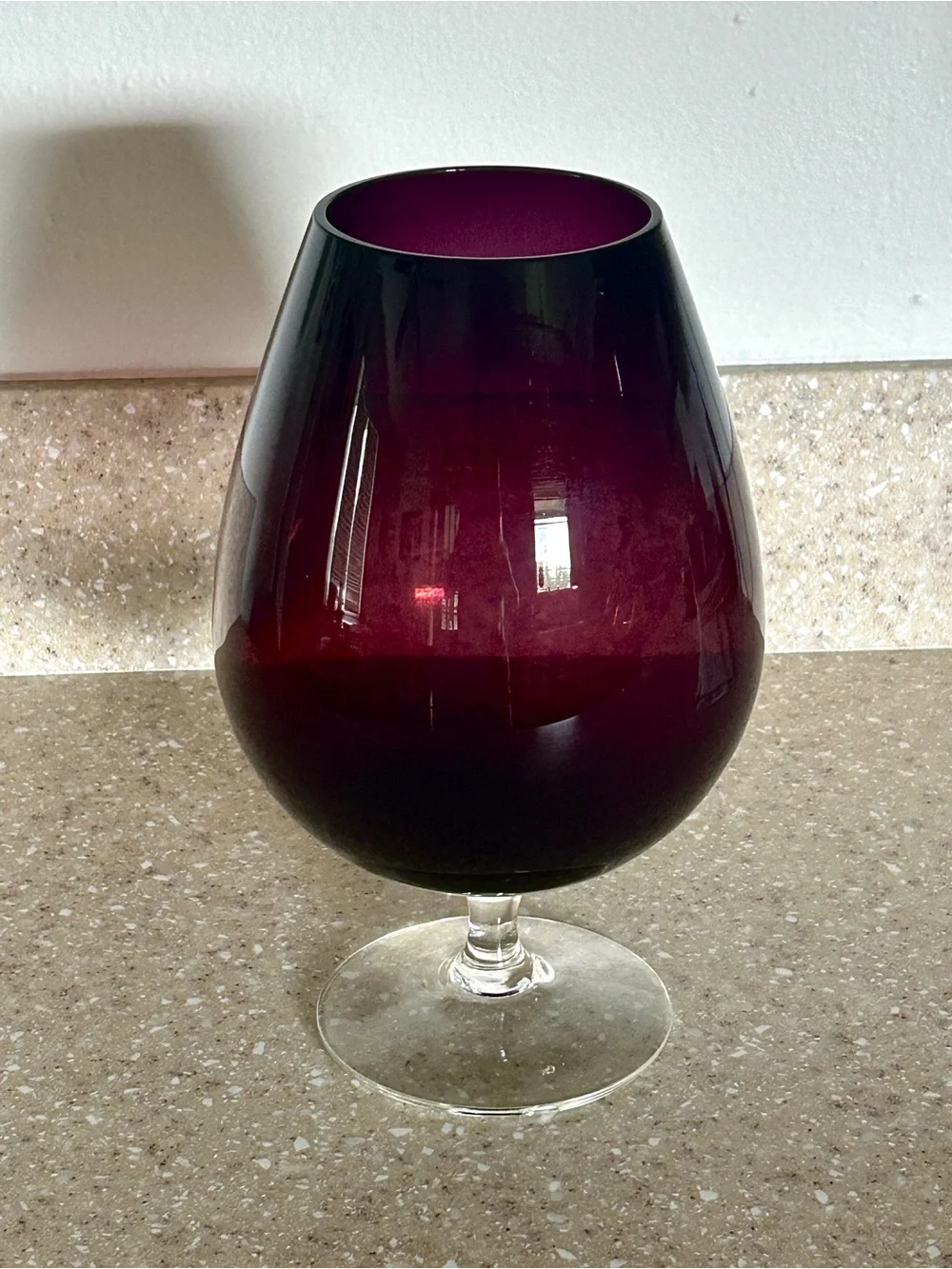 Vtg Empoli Brandy Snifter 9” Vase Amethyst Dark Purple Italian Art Glass